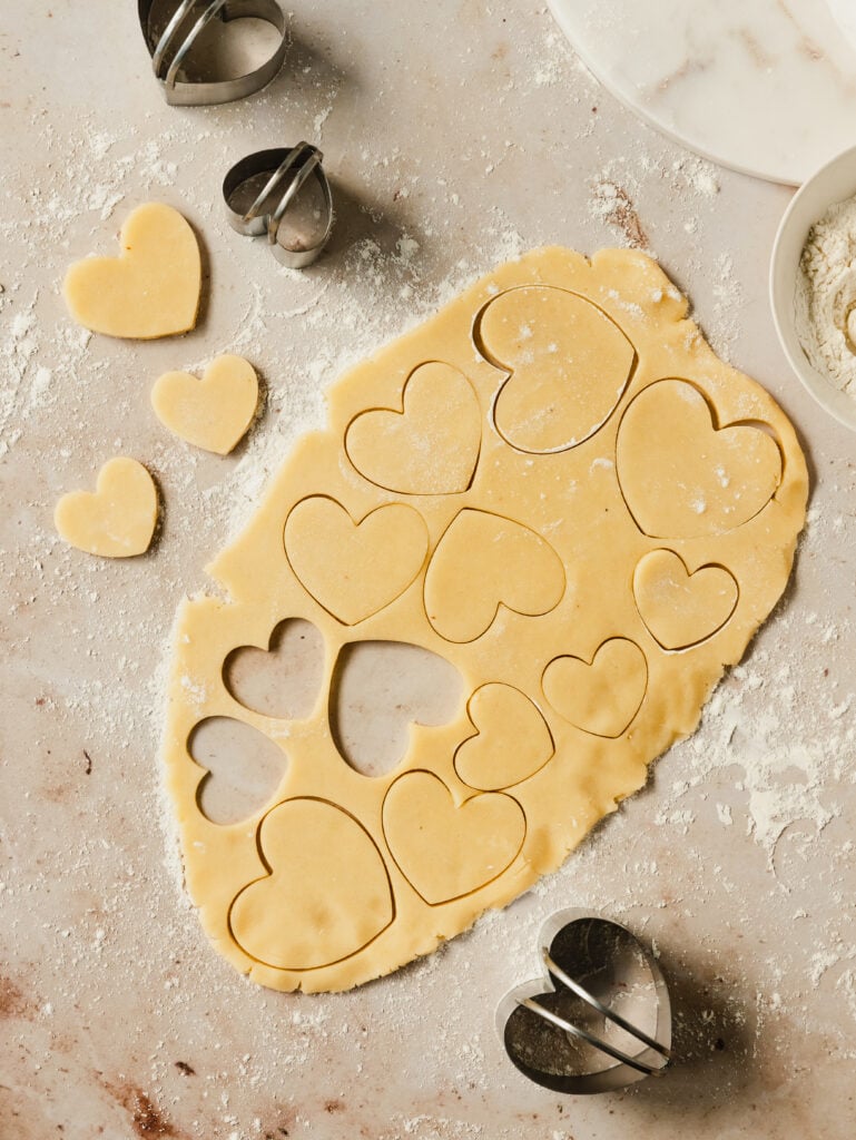 marbled heart sugar cookies