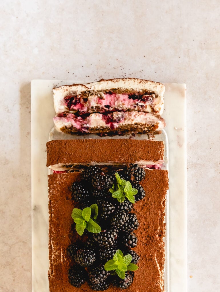 blackberry tiramisu icebox cake