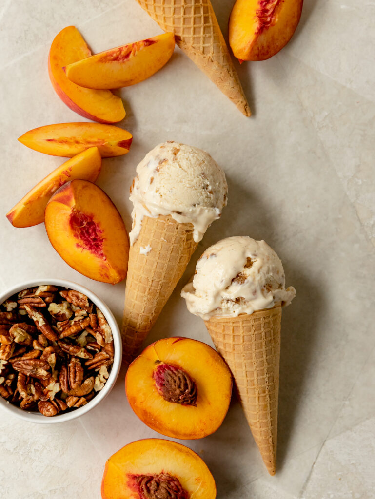 no-churn peach ice cream