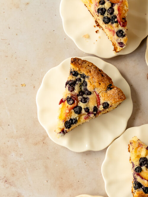 Cast Iron Pound Cake with Seasonal Fruit Topping - Olives + Thyme