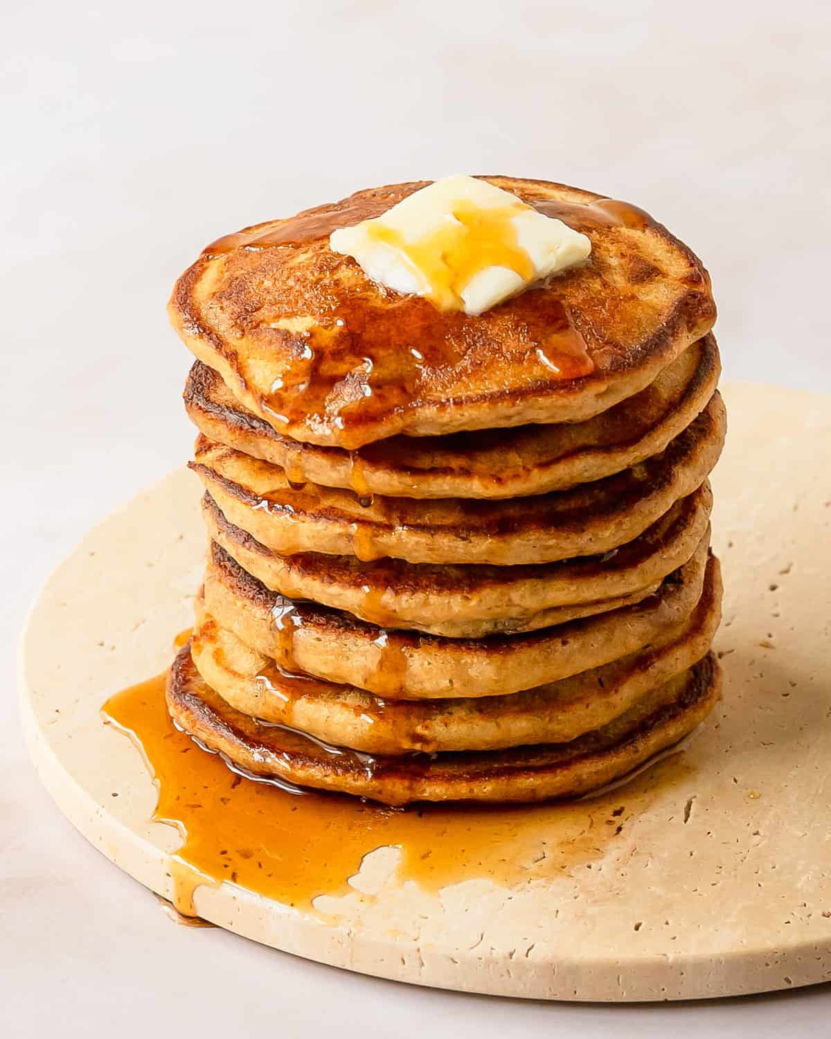 Oat flour pancakes are are so irresistibly light, fluffy and delicious, you’d never know they are also naturally gluten free. Learn how to make these quick and easy oatmeal flour pancakes using basic pantry ingredients. They make the perfect cozy breakfast everyone will love!