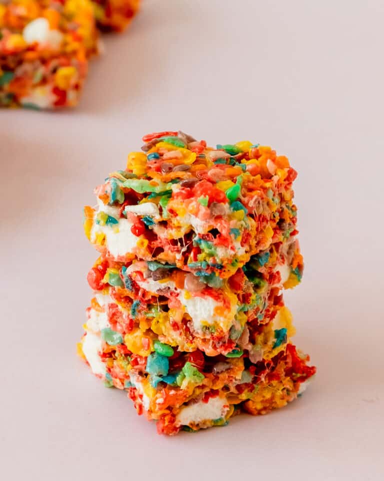 Fruity Pebbles Treats (Rice Krispie Treats Recipe)