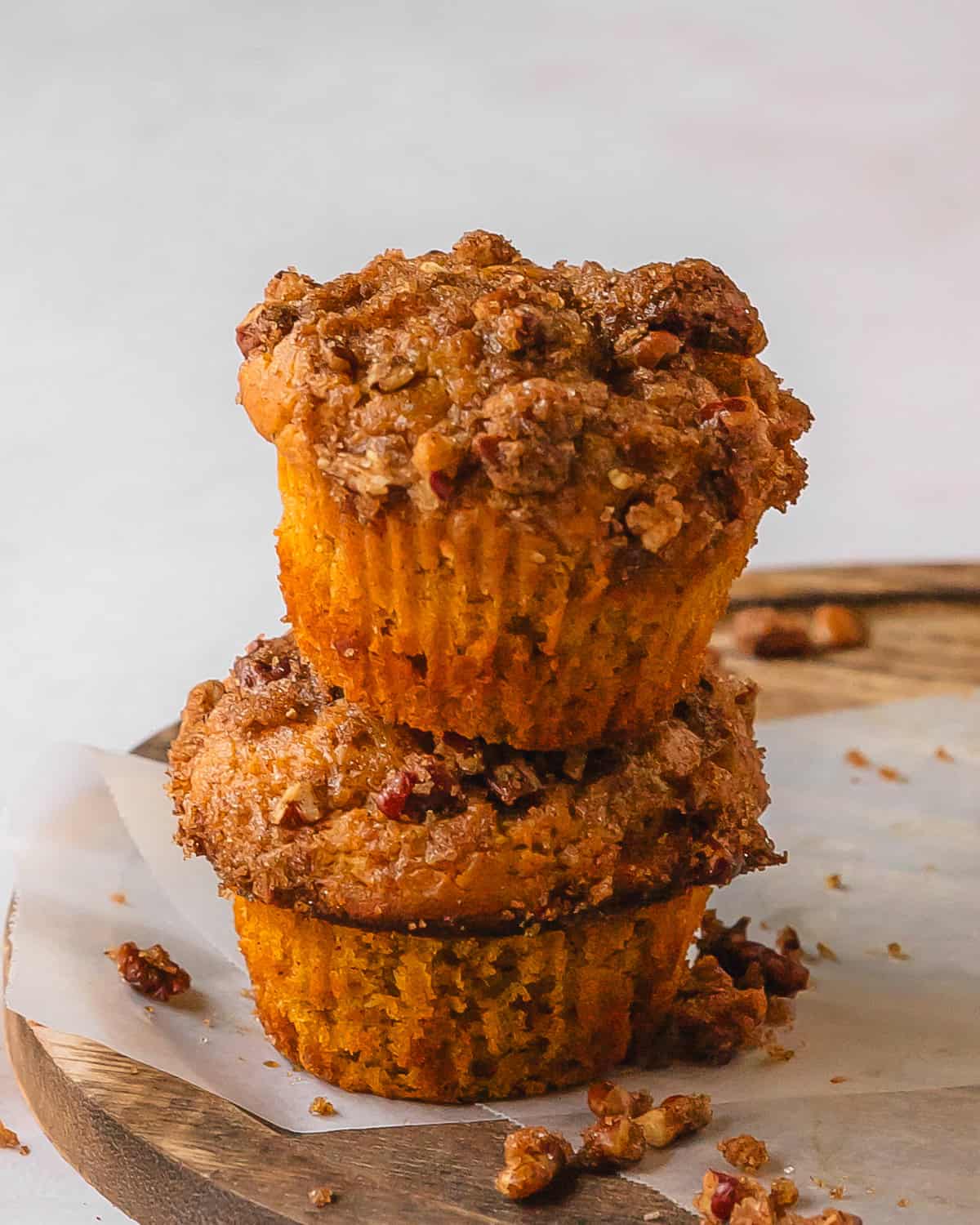 Sweet potato muffins are deliciously soft, moist and fluffy cinnamon spiced muffins with sweet potatoes.  They’re topped with a quick and easy brown sugar cinnamon streusel. Grab one or two for a wonderfully delicious breakfast, snack or dessert.