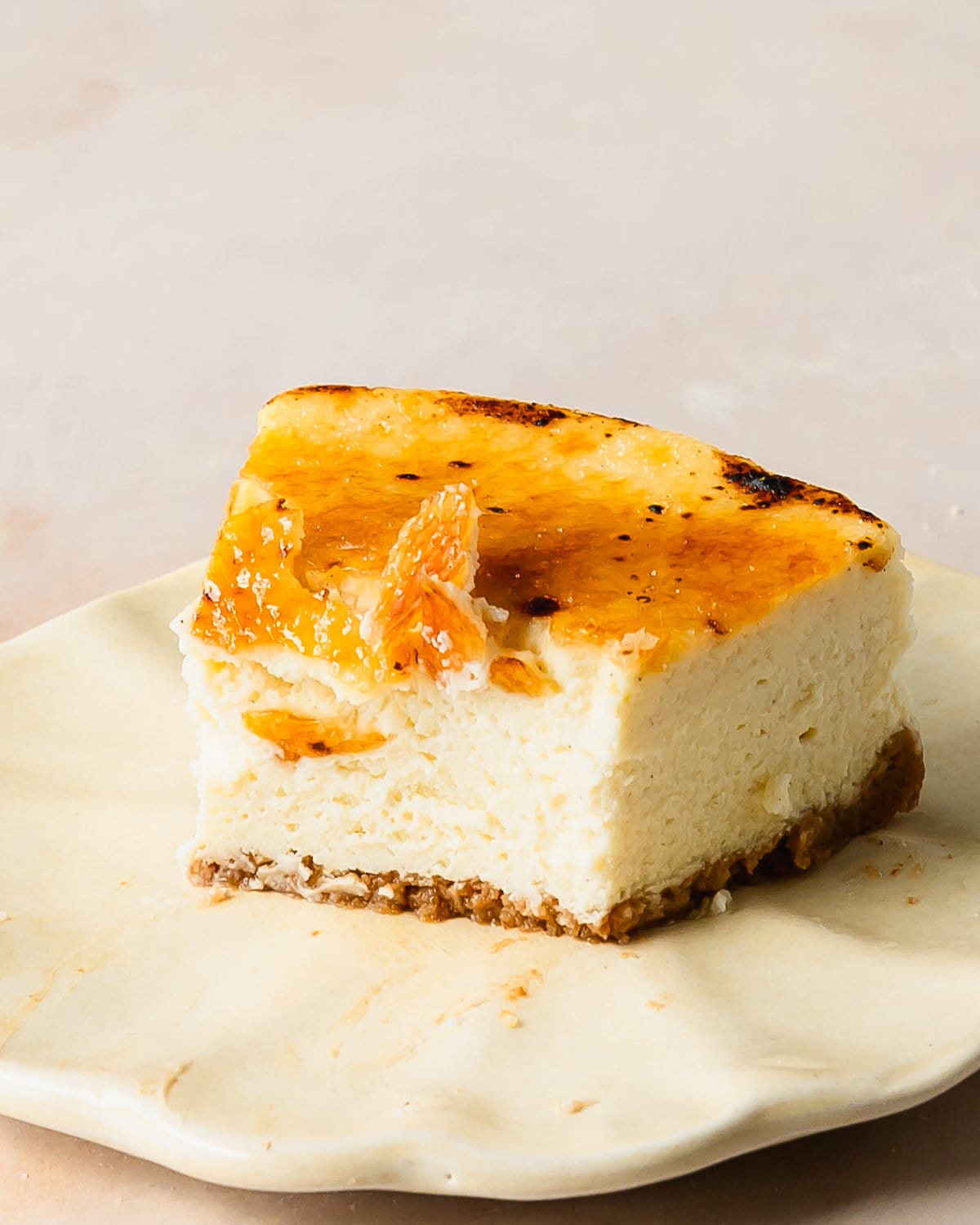Creme Brulee Cheesecake is a thick, rich and creamy vanilla cheesecake in a graham cracker crust, with a crunchy, golden brown caramelized sugar top. 