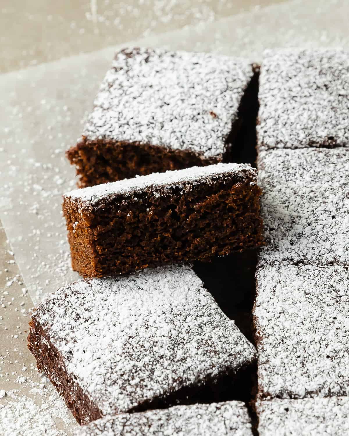 Molasses cake is a deliciously rich, tender and moist cake filled with molasses, a touch bright lemon zest and lots of cozy warming spices. Top this old fashioned molasses cake with a dusting of powdered sugar for the perfect simple, easy to make and festive cake.