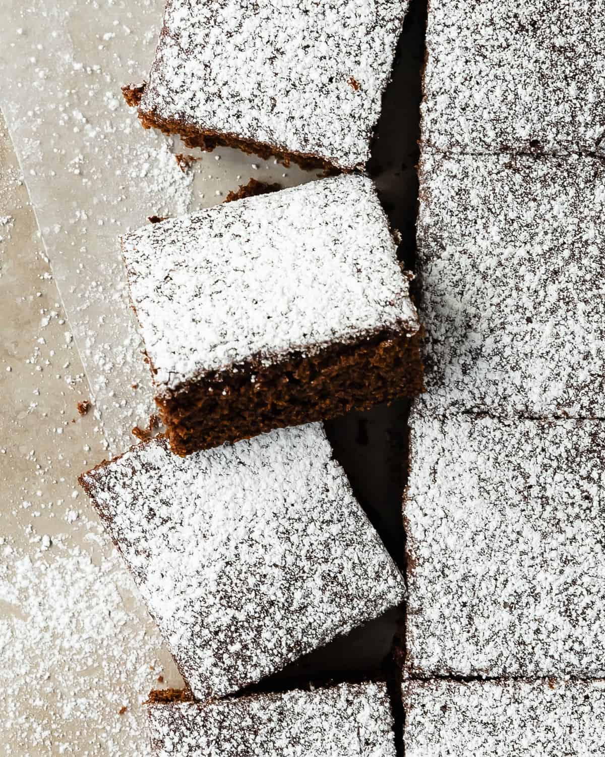 Molasses cake is a deliciously rich, tender and moist cake filled with molasses, a touch bright lemon zest and lots of cozy warming spices. Top this old fashioned molasses cake with a dusting of powdered sugar for the perfect simple, easy to make and festive cake. 