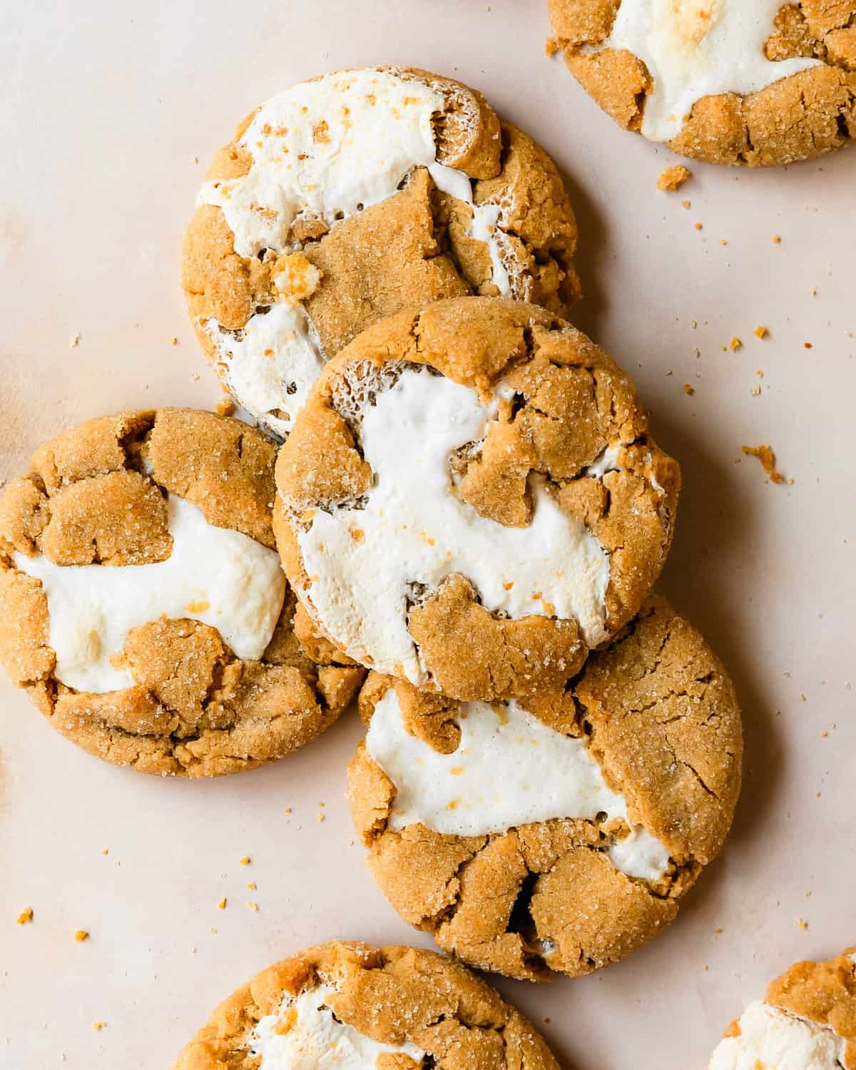 Fluffernutter cookies are soft and chewy peanut butter cookies filled with gooey marshmallow fluff, rolled in a crunchy sugar coating. These peanut butter marshmallow cookies are easy to make and taste just the classic fluffernutter sandwich, as a cookie. 