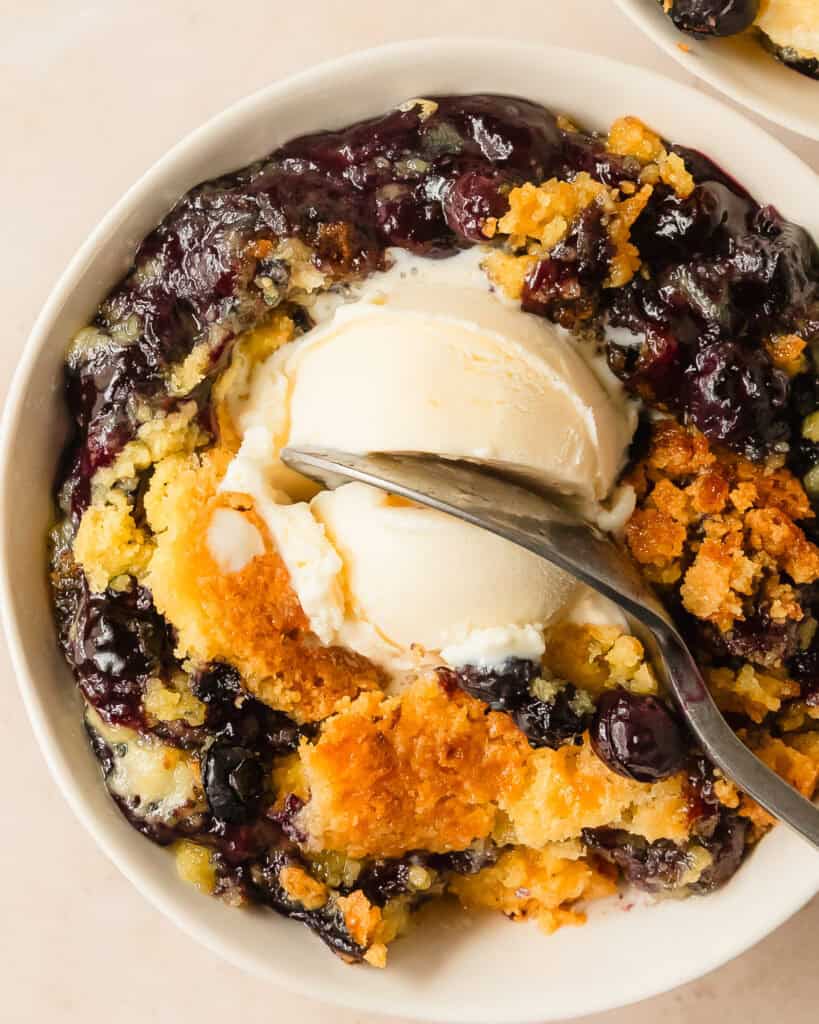 Blueberry Dump Cake (Easy Blueberry Cobbler with Cake Mix) - Olives + Thyme