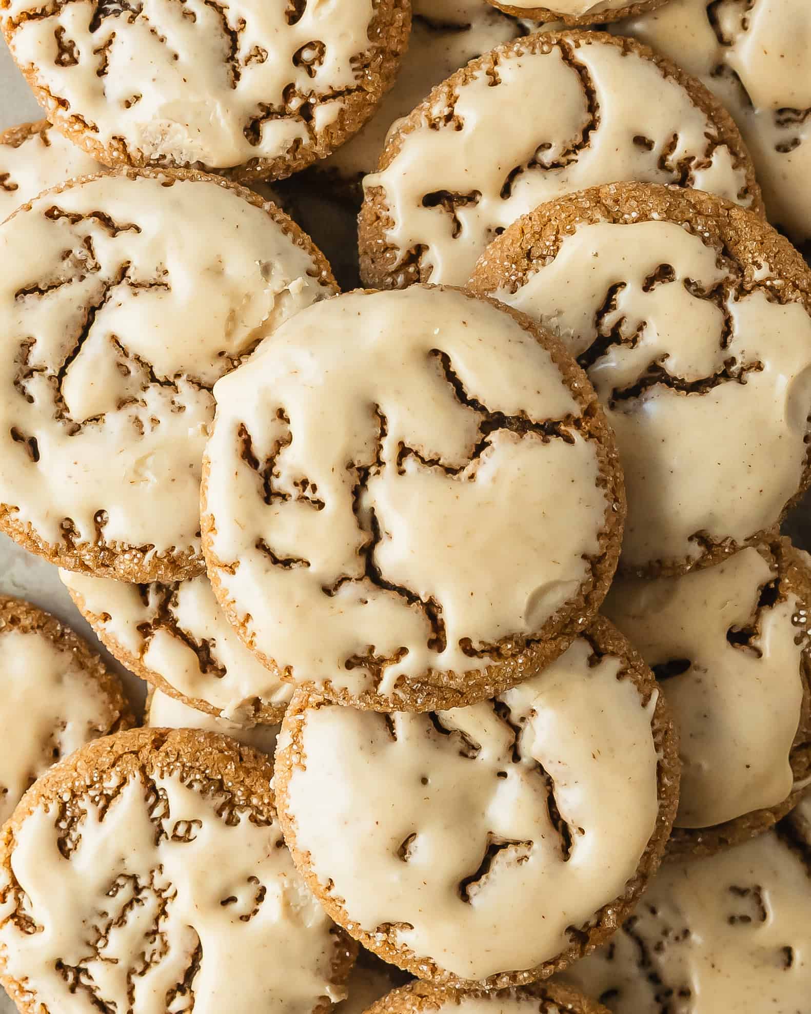 Gingerbread latte cookies with an espresso icing.
