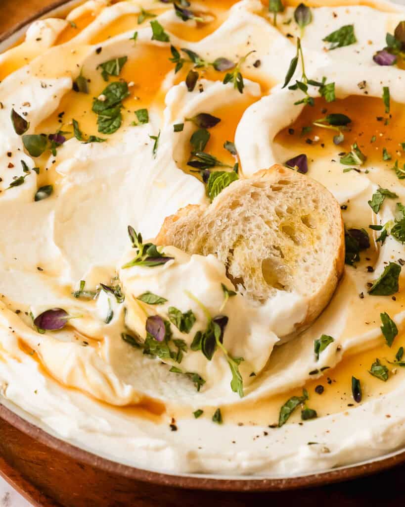 Whipped Ricotta Dip (Easy 5 Minute Recipe) - Olives + Thyme