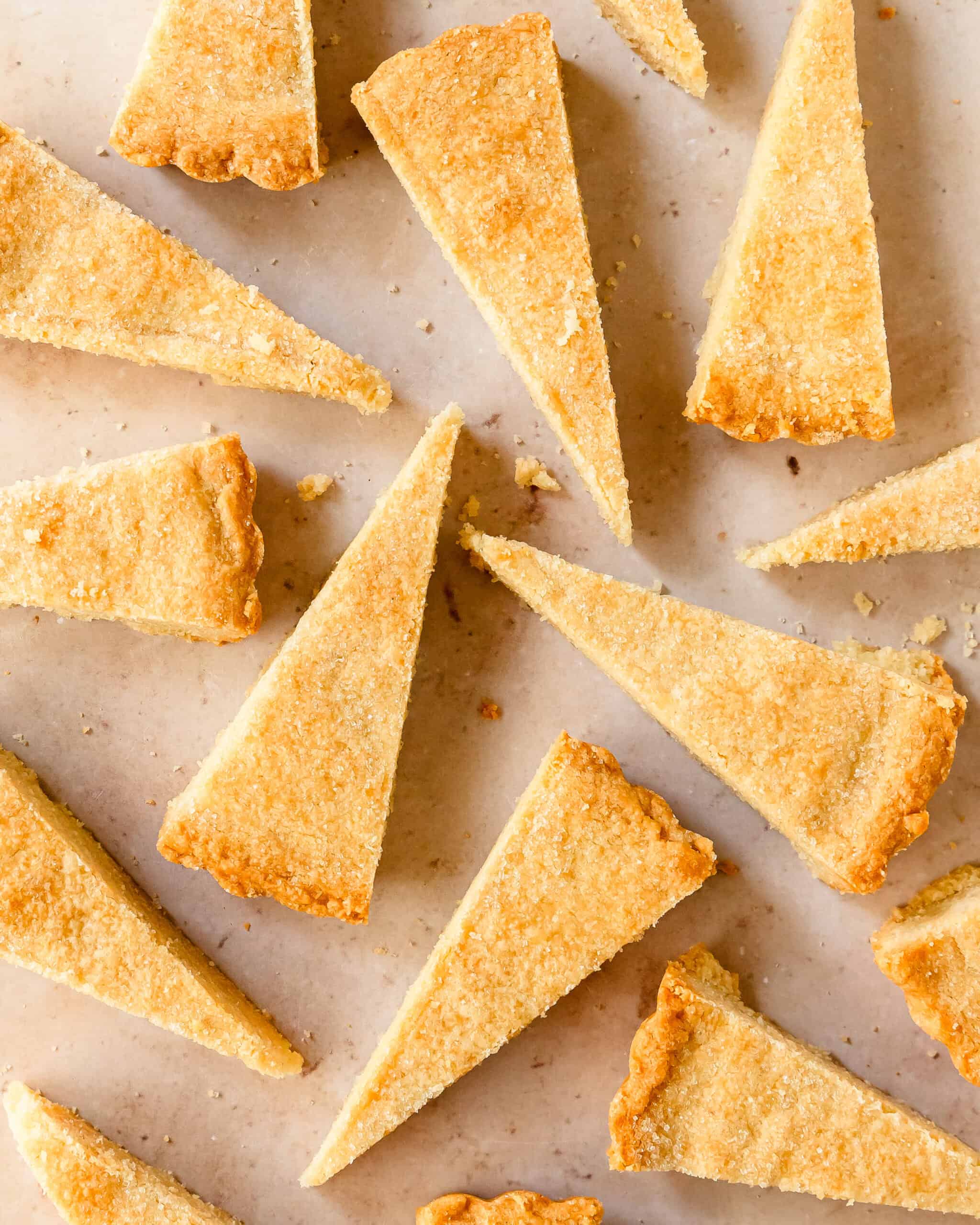 Slices of almond shortbread.