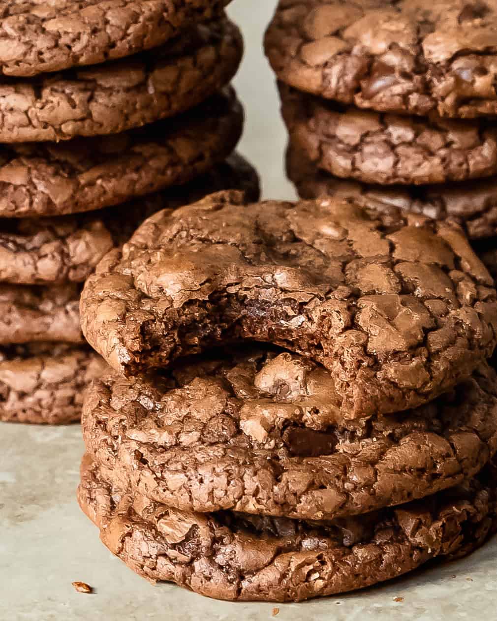 Thick brownie mix cookies with crackled tops and a rich, bakery-style texture.
