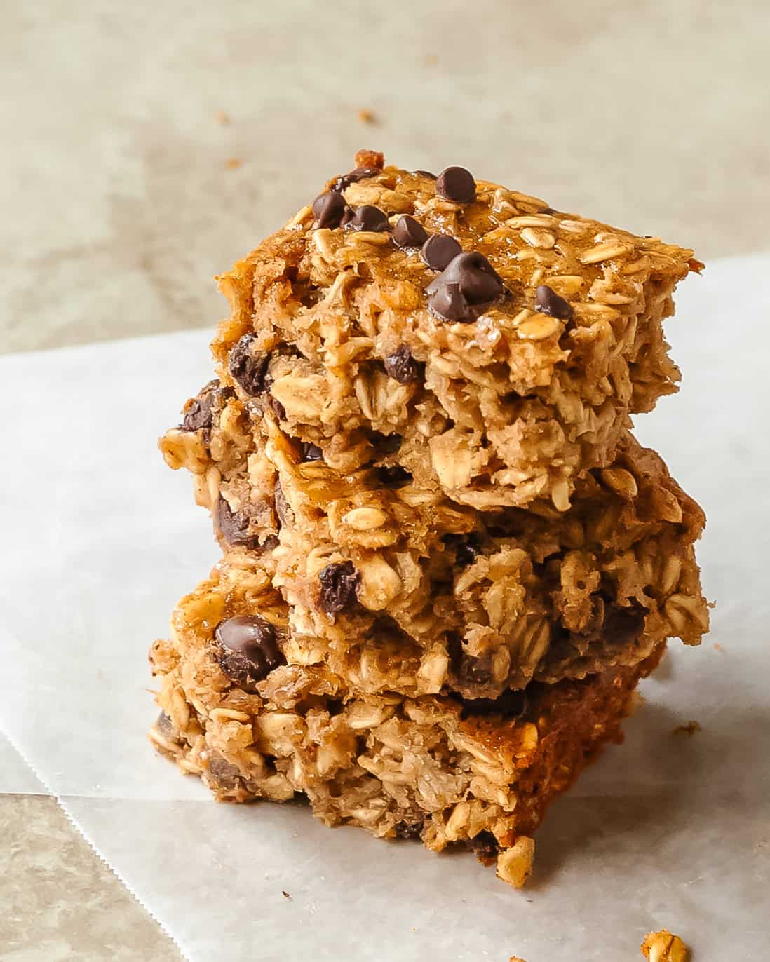 Soft and chewy Banana Oatmeal Bars made with ripe bananas and rolled oats.