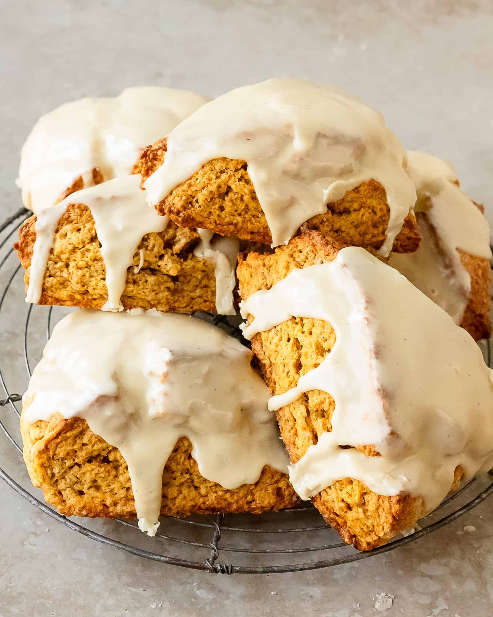 Pumpkin scones arranged for a cozy autumn breakfast.