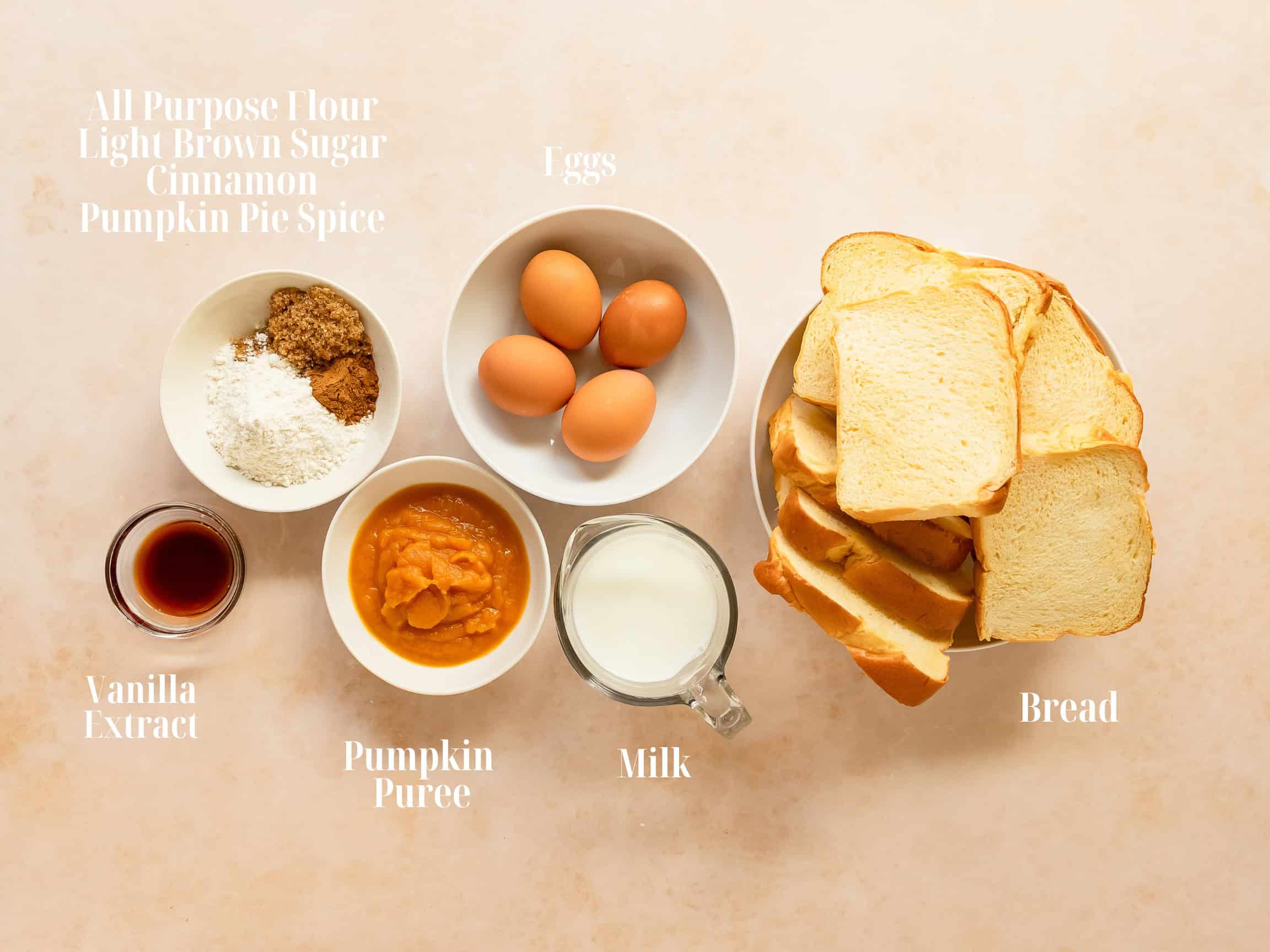Ingredients to Make Pumpkin French Toast